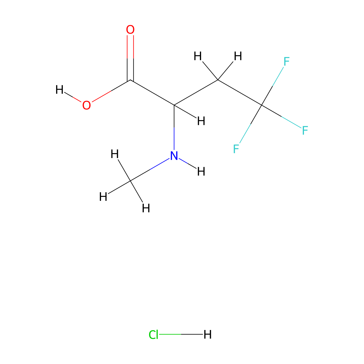 4,4,4-Trifluoro-2-(methylamino)butanoic acid hydrochloride molecular structure, CAS 2551114-67-9