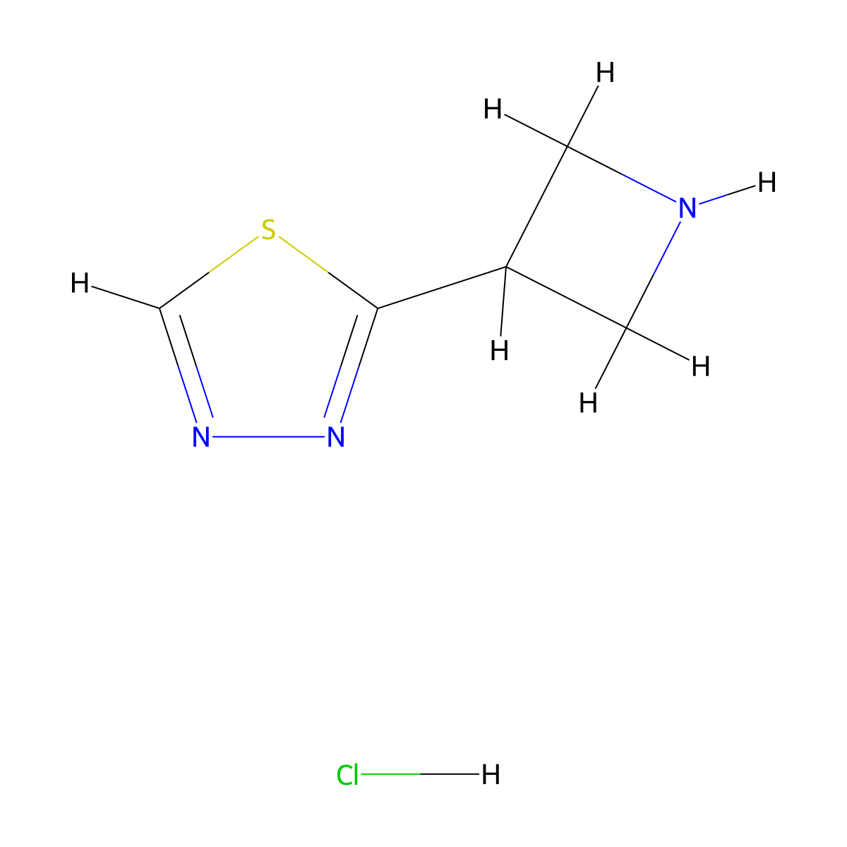2-(Azetidin-3-yl)-1,3,4-thiadiazole hydrochloride molecular structure, CAS 2551114-68-0