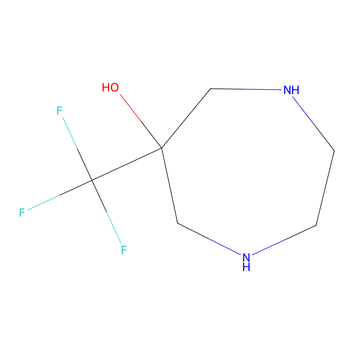 6-(Trifluoromethyl)-1,4-diazepan-6-ol molecular structure, CAS 2551114-70-4