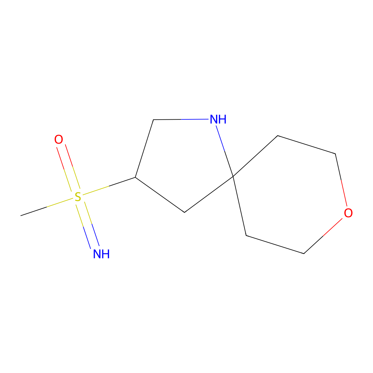 Imino(methyl){8-oxa-1-azaspiro[4.5]decan-3-yl}-lambda6-sulfanone molecular structure, CAS 2551114-75-9