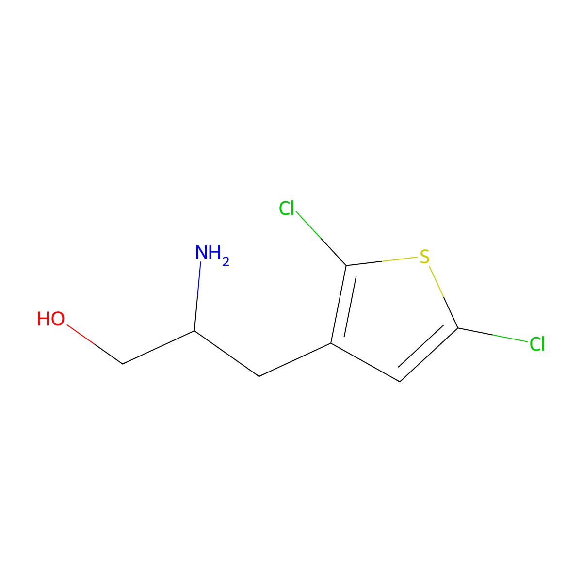 2-Amino-3-(2,5-dichlorothiophen-3-yl)propan-1-ol molecular structure, CAS 2551114-81-7