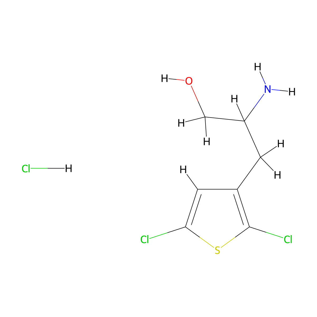 2-Amino-3-(2,5-dichlorothiophen-3-yl)propan-1-olhydrochloride molecular structure, CAS 2551114-82-8