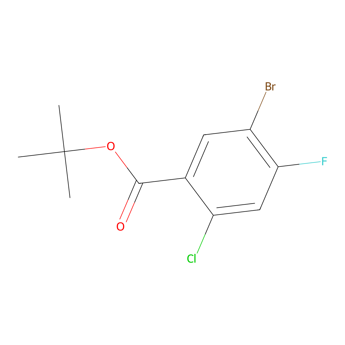 Tert-butyl 5-bromo-2-chloro-4-fluorobenzoate molecular structure, CAS 2551114-84-0
