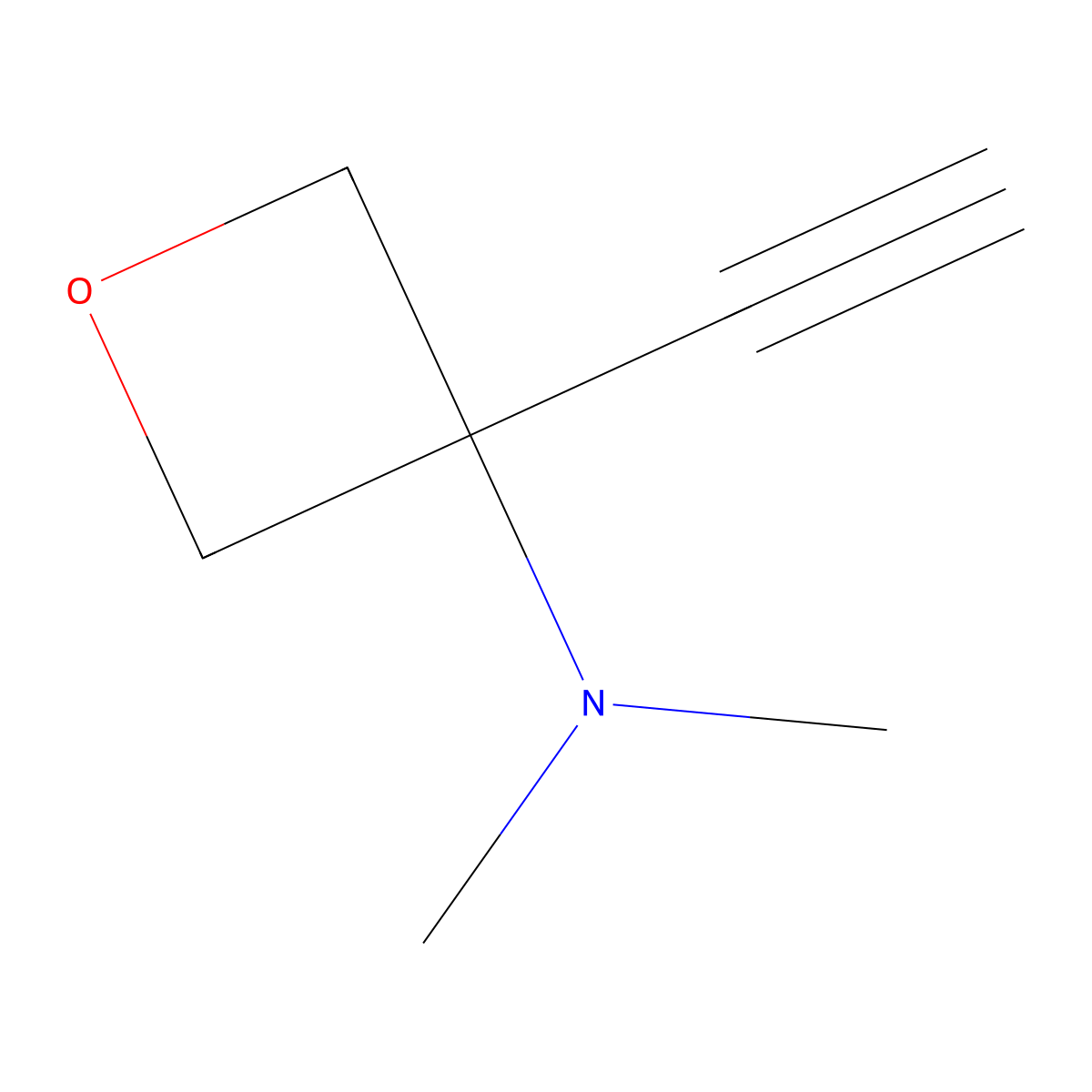 3-ethynyl-N,N-dimethyloxetan-3-amine molecular structure, CAS 2551114-86-2