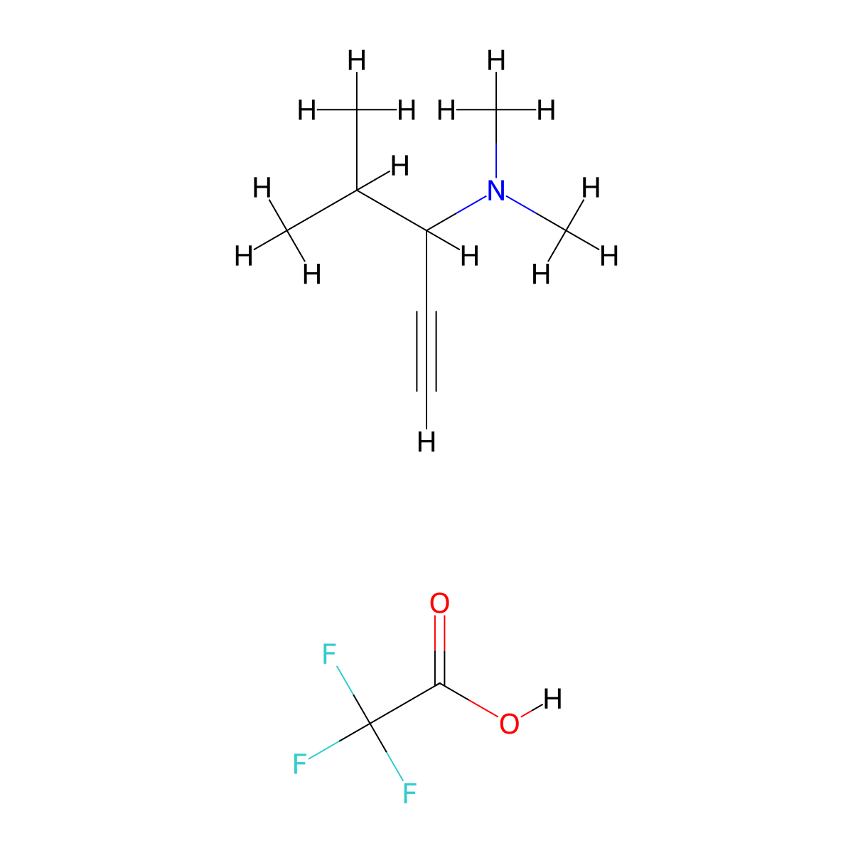 Dimethyl(4-methylpent-1-yn-3-yl)amine; trifluoroacetic acid molecular structure, CAS 2551114-89-5