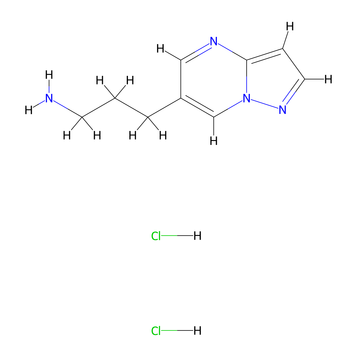 3-Pyrazolo[1,5-a]pyrimidin-6-ylpropan-1-amine;dihydrochloride molecular structure, CAS 2551114-94-2