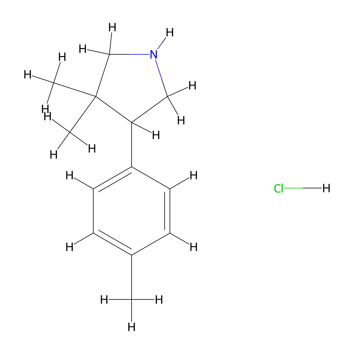 3,3-Dimethyl-4-(4-methylphenyl)pyrrolidinehydrochloride molecular structure, CAS 2551114-99-7