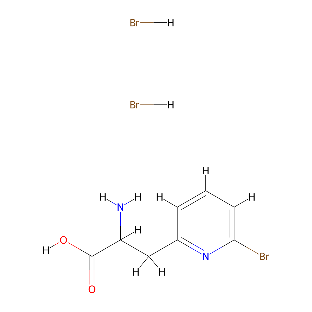 2-Amino-3-(6-bromopyridin-2-yl)propanoicaciddihydrobromide molecular structure, CAS 2551115-00-3