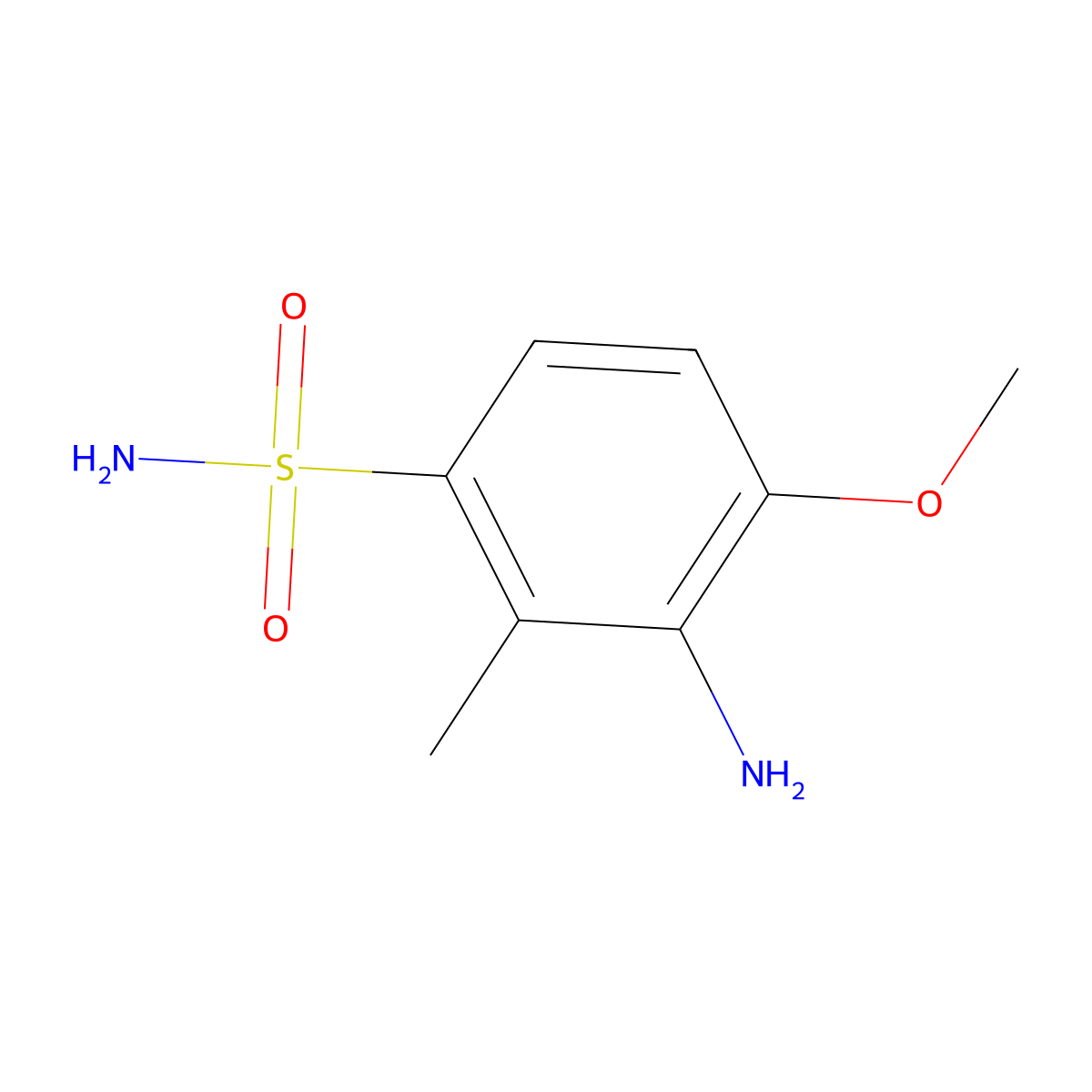 3-Amino-4-methoxy-2-methylbenzene-1-sulfonamide molecular structure, CAS 2551115-08-1