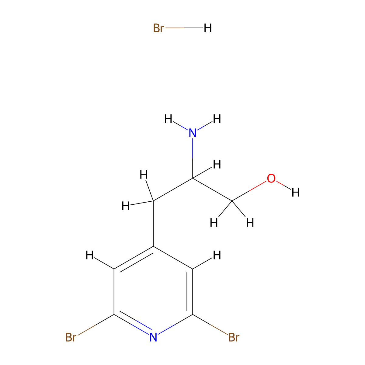 2-Amino-3-(2,6-dibromopyridin-4-yl)propan-1-olhydrobromide molecular structure, CAS 2551115-10-5