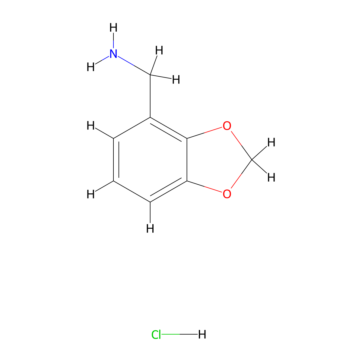 (1,3-Dioxaindan-4-yl)methanamine hydrochloride molecular structure, CAS 2551115-13-8