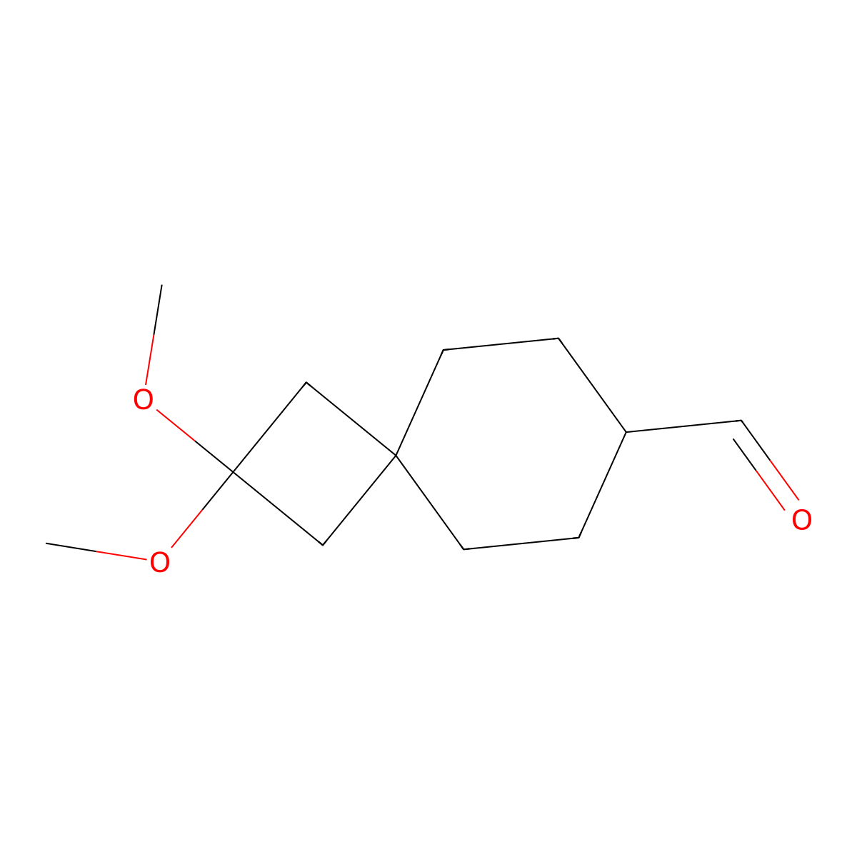 2,2-Dimethoxyspiro(3.5)nonane-7-carbaldehyde molecular structure, CAS 2551115-15-0