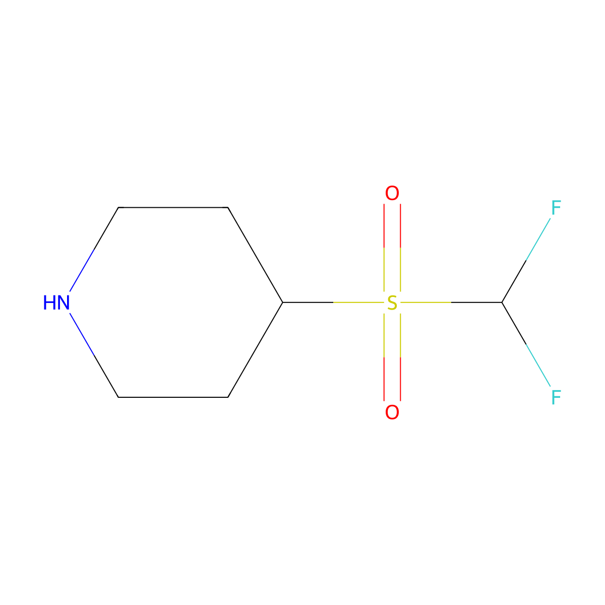 4-Difluoromethanesulfonylpiperidine molecular structure, CAS 2551115-17-2