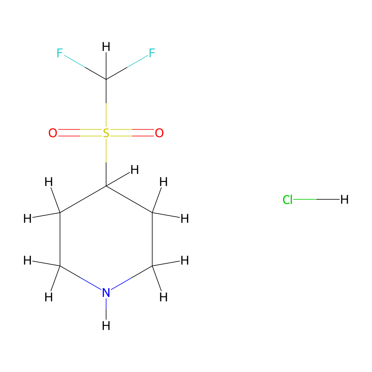 4-Difluoromethanesulfonylpiperidine hydrochloride molecular structure, CAS 2551115-18-3