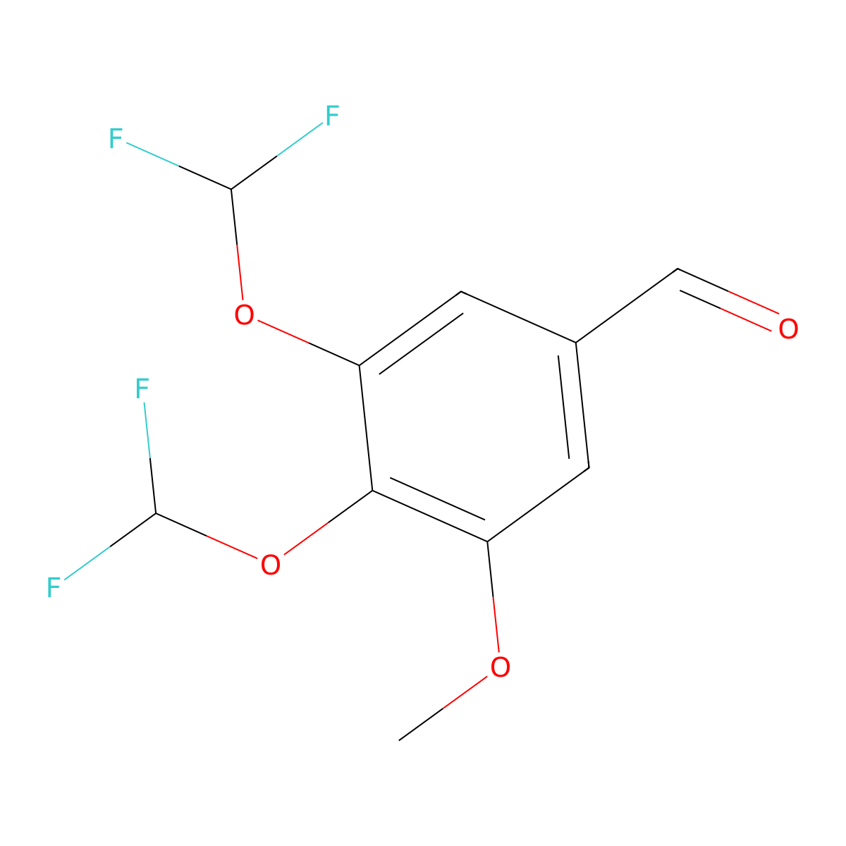 3,4-Bis(difluoromethoxy)-5-methoxybenzaldehyde molecular structure, CAS 2551115-21-8