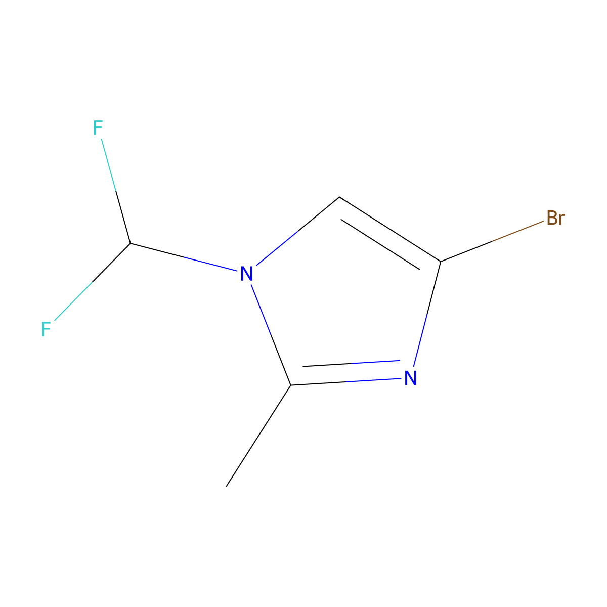 4-bromo-1-(difluoromethyl)-2-methyl-1H-imidazole molecular structure, CAS 2551115-28-5
