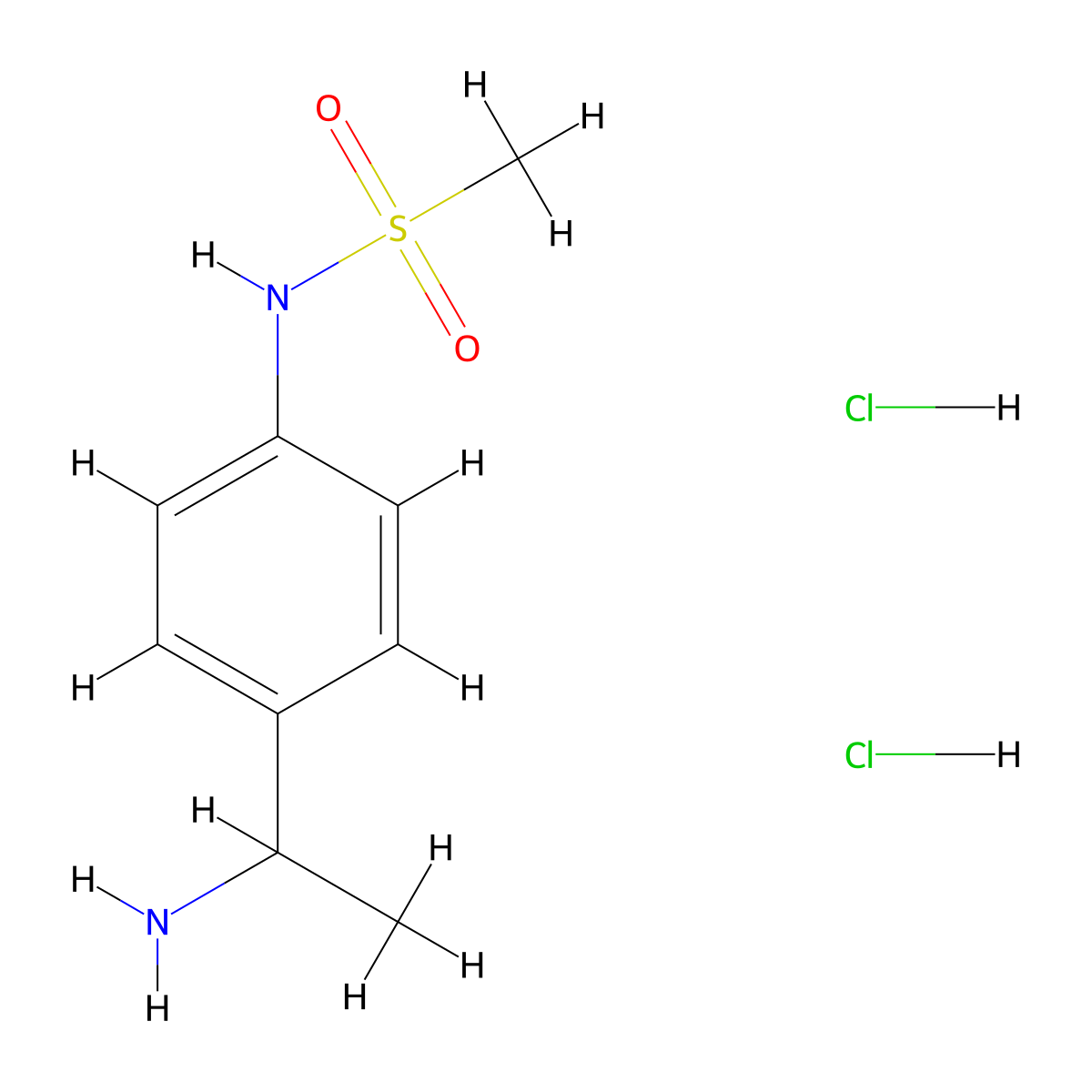 N-[4-(1-aminoethyl)phenyl]methanesulfonamide dihydrochloride molecular structure, CAS 2551115-44-5