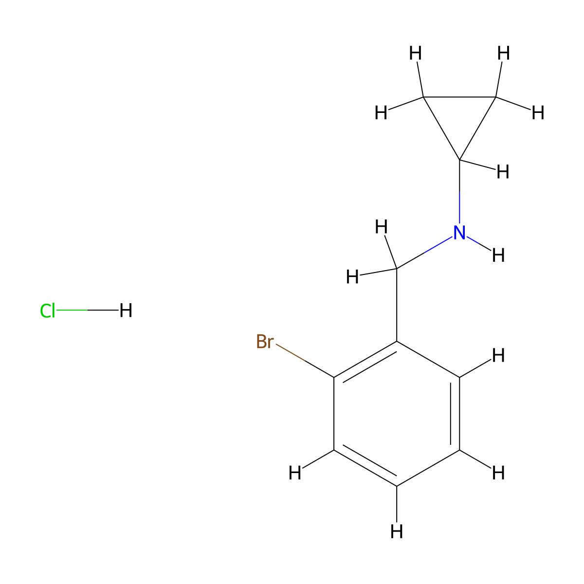 N-[(2-bromophenyl)methyl]cyclopropanamine hydrochloride molecular structure, CAS 2551115-53-6