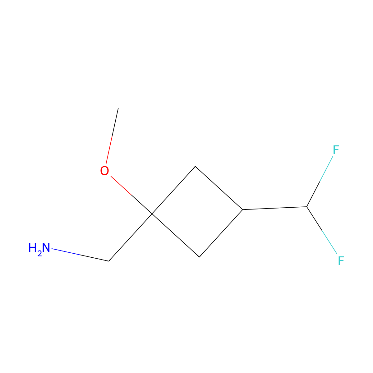 1-[3-(Difluoromethyl)-1-methoxycyclobutyl]methanamine molecular structure, CAS 2551115-55-8
