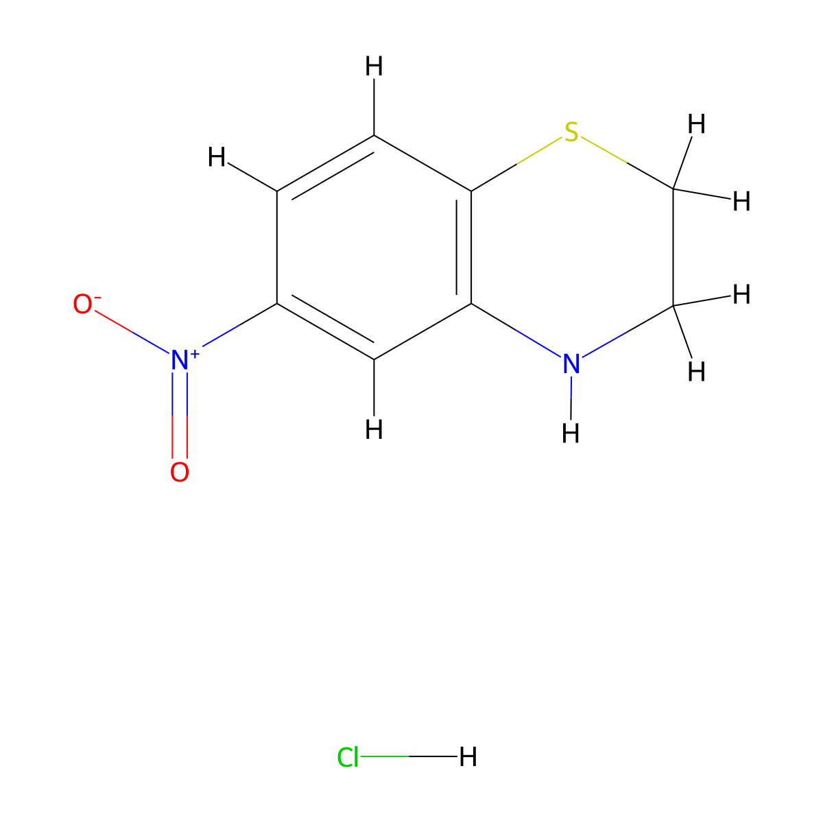 6-nitro-3,4-dihydro-2H-1,4-benzothiazine hydrochloride molecular structure, CAS 2551115-56-9