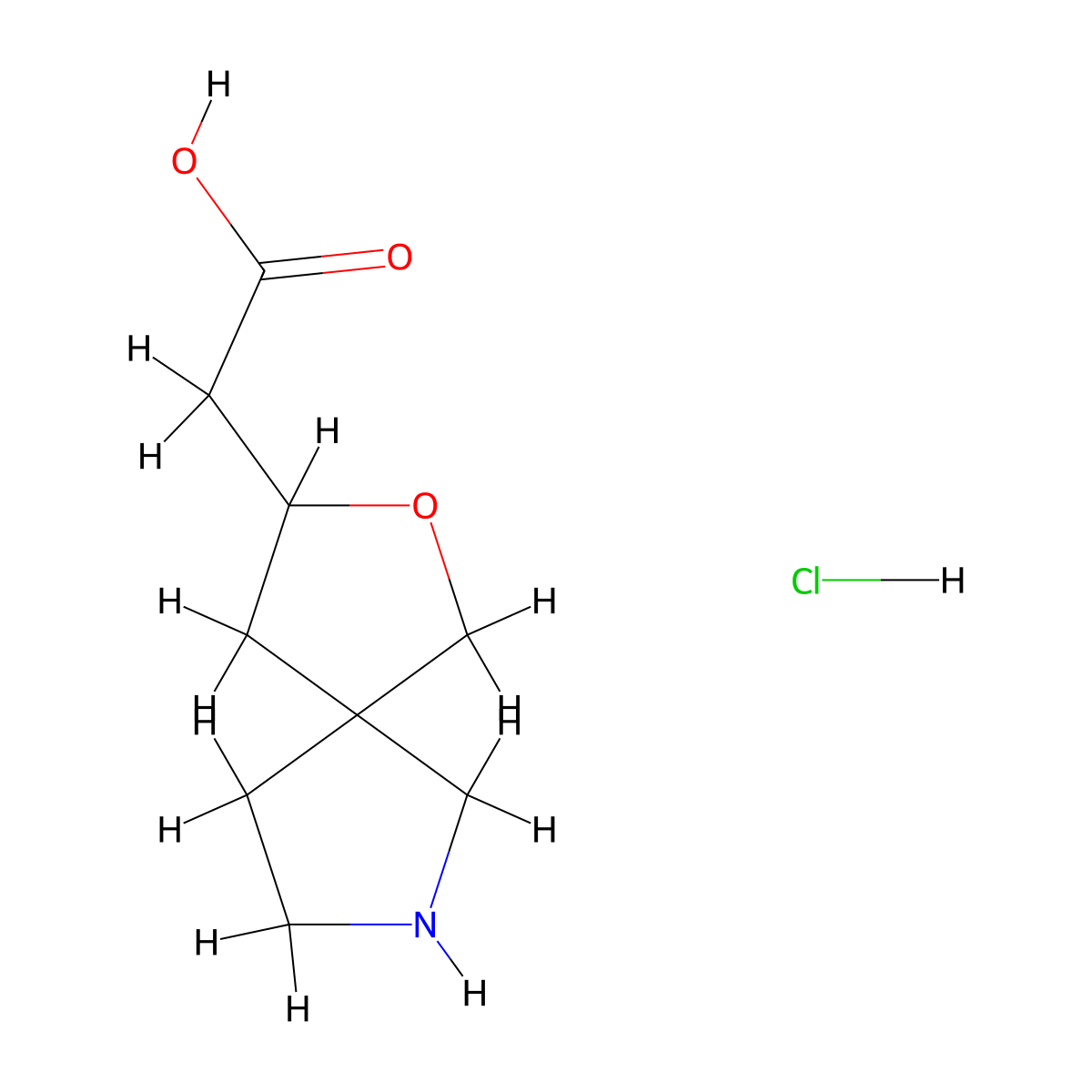 2-{2-Oxa-7-azaspiro[4.4]nonan-3-yl}acetic acid hydrochloride molecular structure, CAS 2551115-64-9