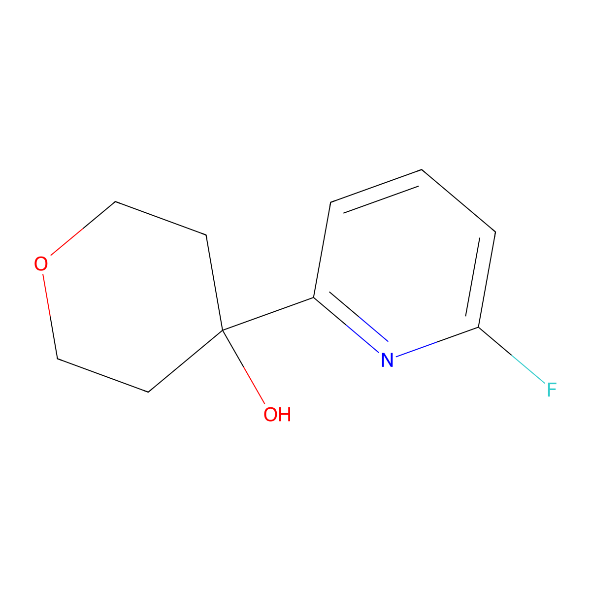 4-(6-Fluoropyridin-2-yl)oxan-4-ol molecular structure, CAS 2551115-68-3