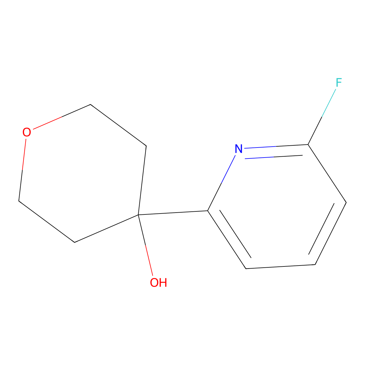 4-(6-Fluoropyridin-2-yl)oxan-4-ol molecular structure, CAS 2551115-68-3