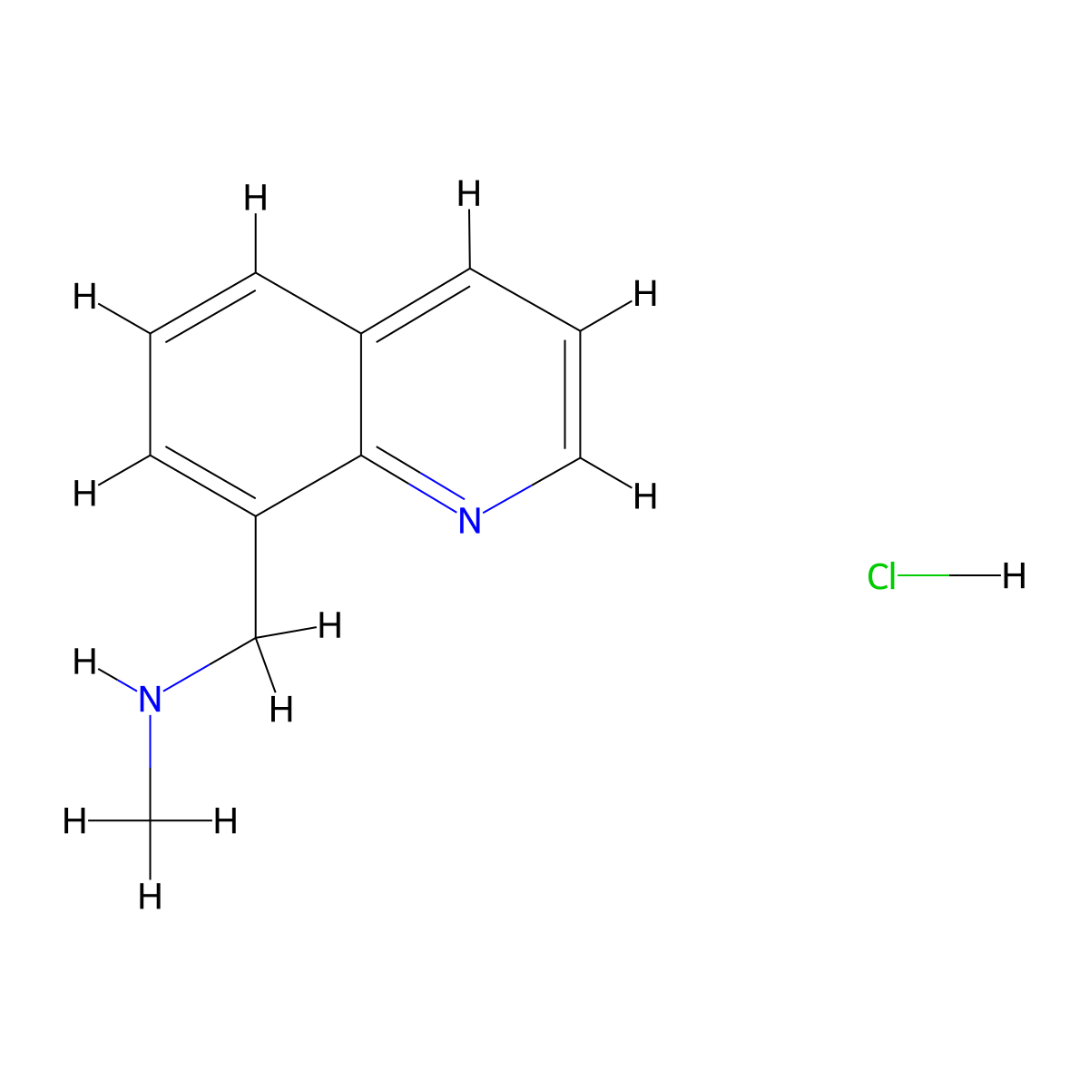 Methyl[(quinolin-8-yl)methyl]amine hydrochloride molecular structure, CAS 2551115-69-4