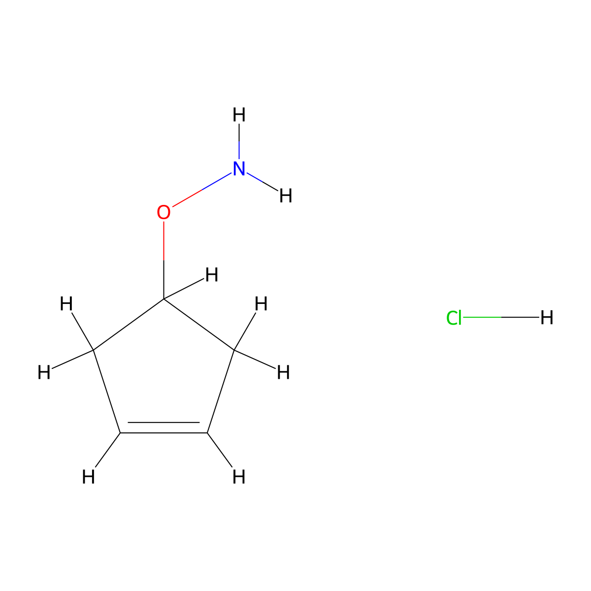 O-(cyclopent-3-en-1-yl)hydroxylaminehydrochloride molecular structure, CAS 2551115-72-9