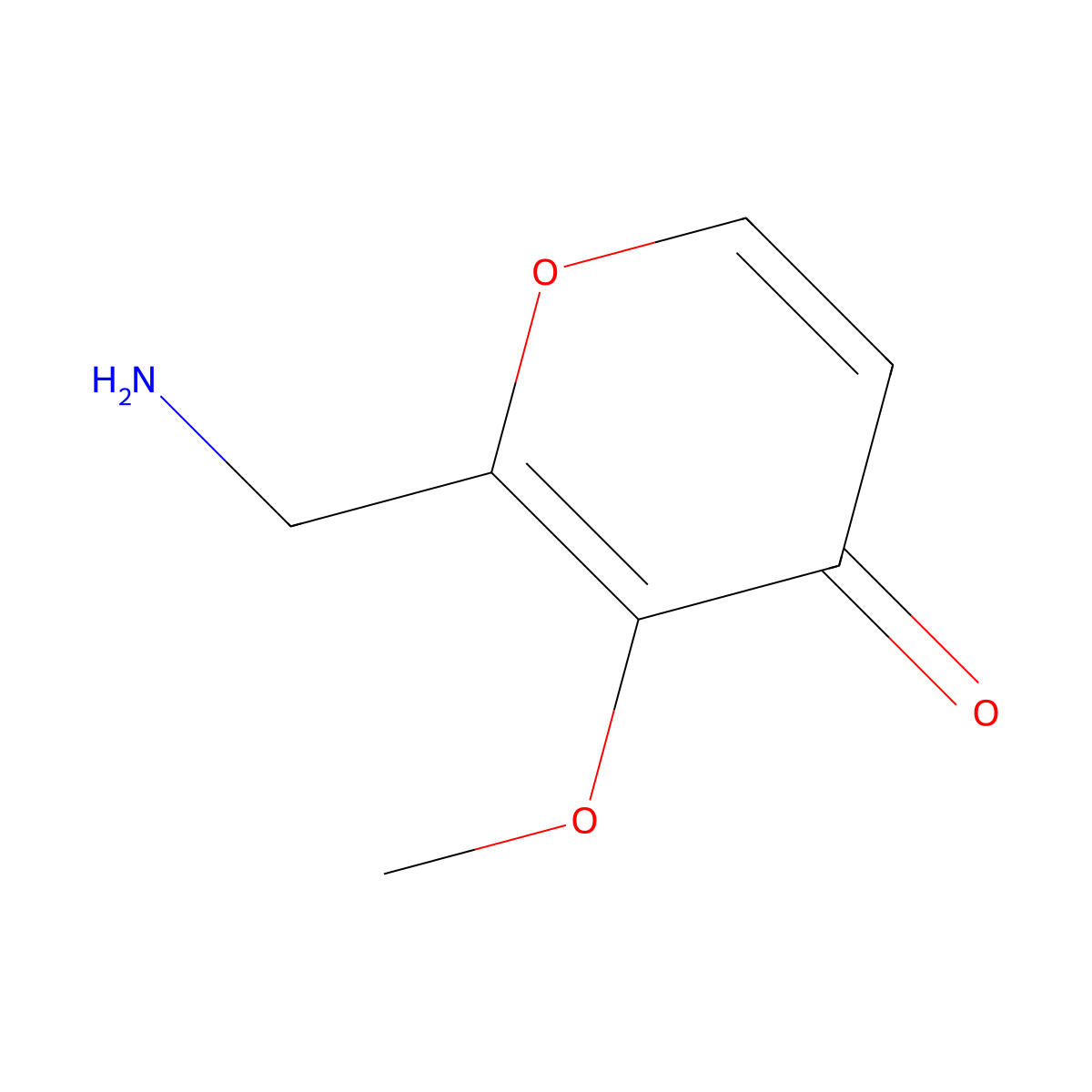 2-(aminomethyl)-3-methoxy-4H-pyran-4-one molecular structure, CAS 2551115-73-0