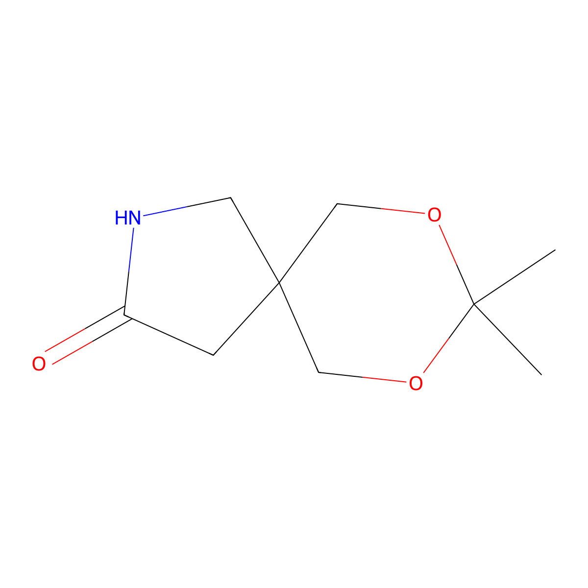 8,8-Dimethyl-7,9-dioxa-2-azaspiro(4.5)decan-3-one molecular structure, CAS 2551115-76-3
