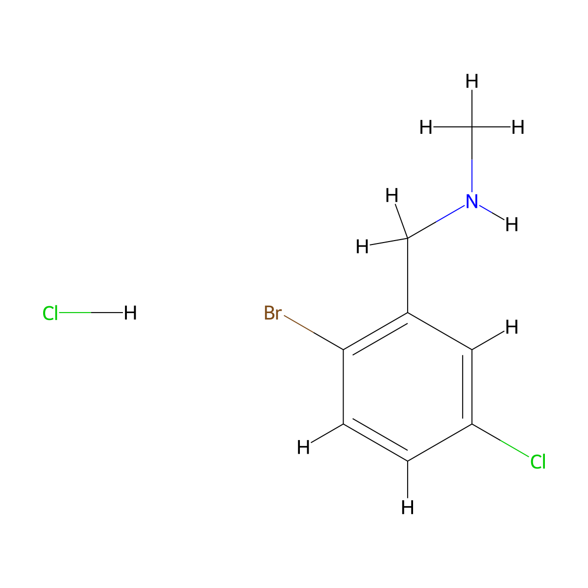 [(2-Bromo-5-chlorophenyl)methyl](methyl)amine hydrochloride molecular structure, CAS 2551115-77-4