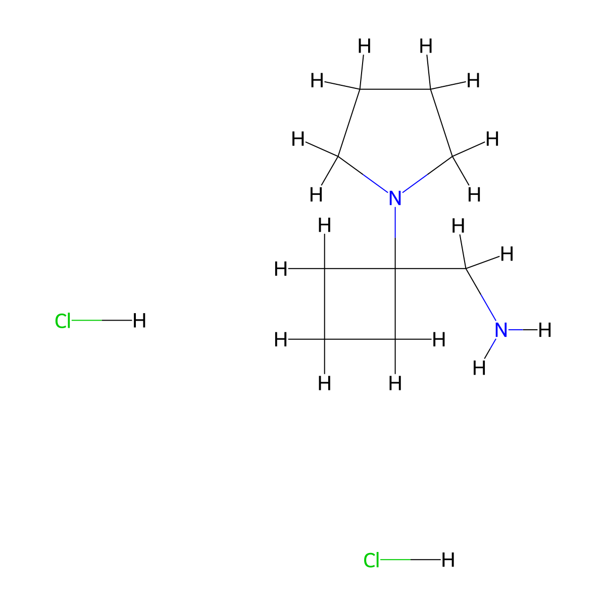 1-[1-(Pyrrolidin-1-yl)cyclobutyl]methanaminedihydrochloride molecular structure, CAS 2551115-84-3
