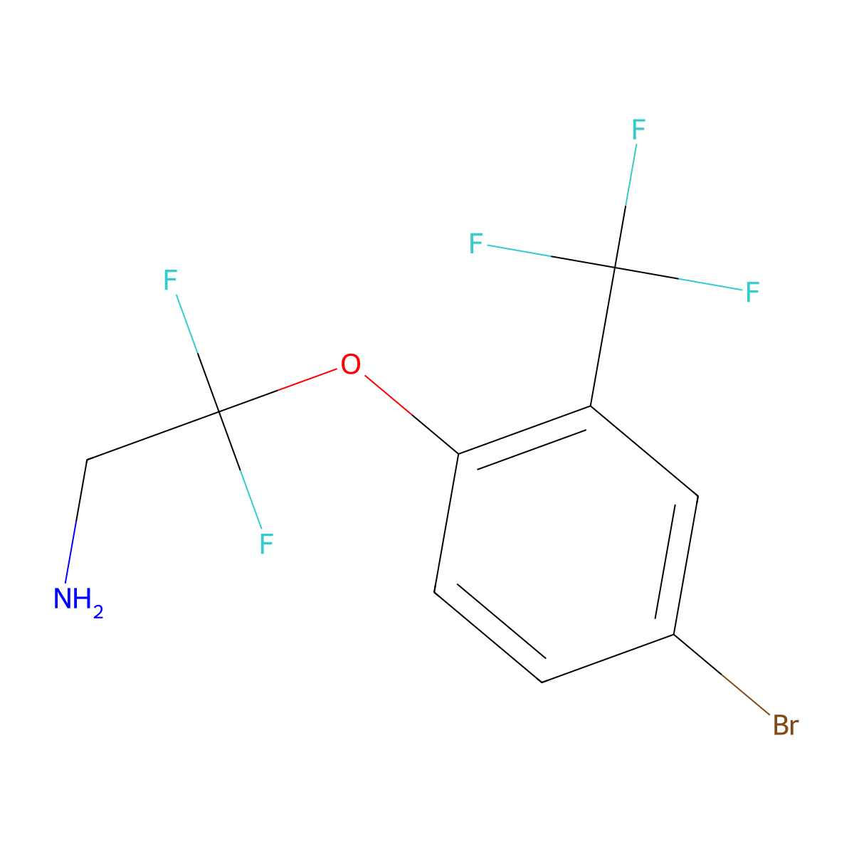 2-[4-Bromo-2-(trifluoromethyl)phenoxy]-2,2-difluoroethan-1-amine molecular structure, CAS 2551115-87-6