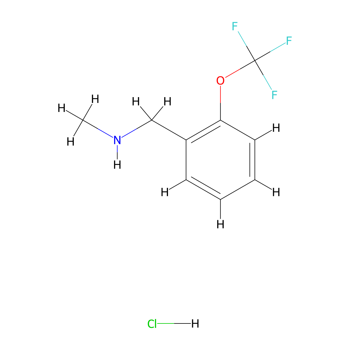 Methyl({[2-(trifluoromethoxy)phenyl]methyl})amine hydrochloride molecular structure, CAS 2551115-89-8