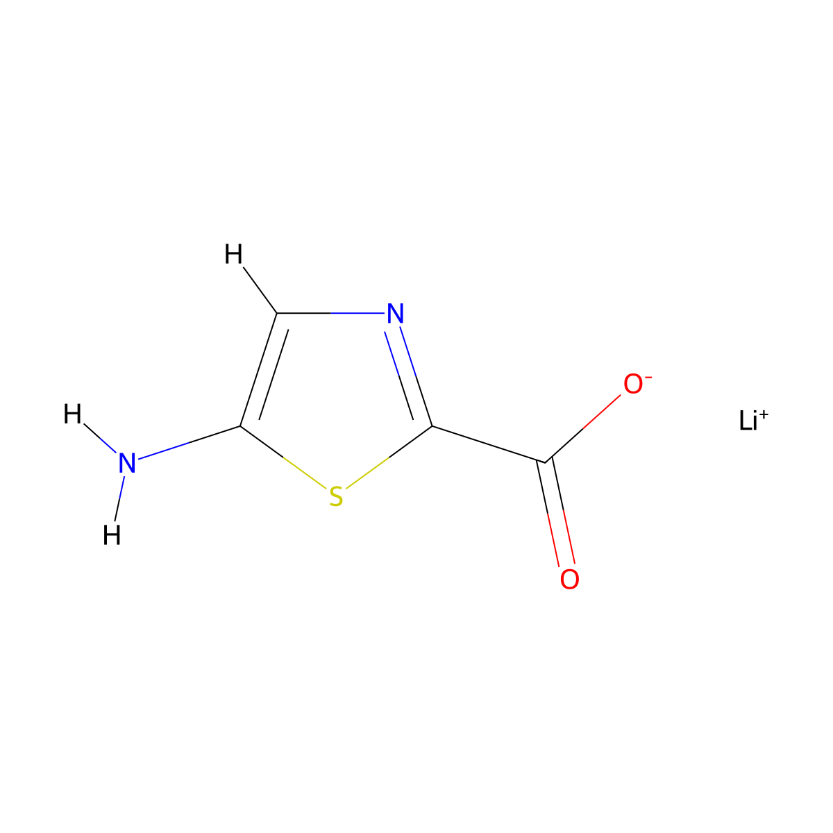 Lithium(1+) 5-amino-1,3-thiazole-2-carboxylate molecular structure, CAS 2551115-98-9