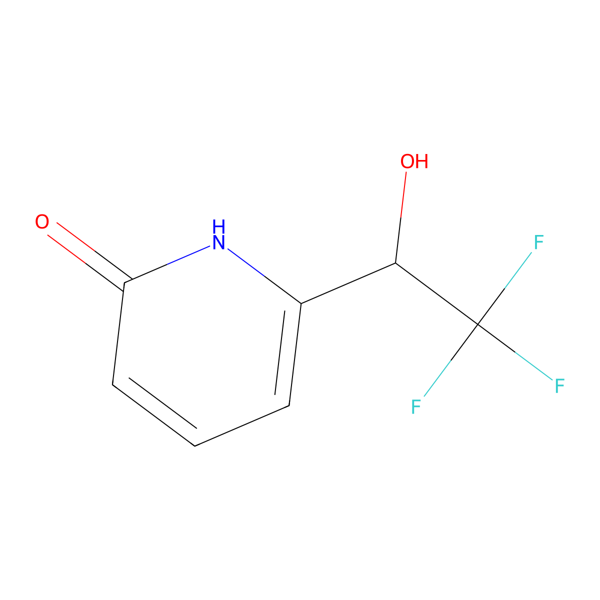 6-(2,2,2-Trifluoro-1-hydroxyethyl)-1,2-dihydropyridin-2-one molecular structure, CAS 2551116-03-9