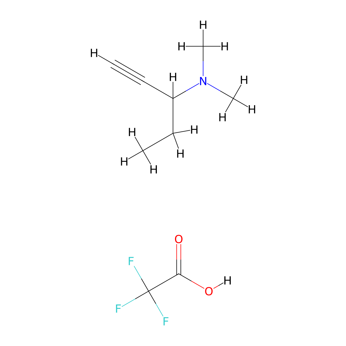 N,N-Dimethylpent-1-yn-3-amine;2,2,2-trifluoroacetic acid molecular structure, CAS 2551116-05-1