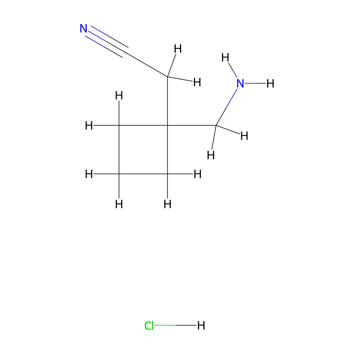 2-[1-(Aminomethyl)cyclobutyl]acetonitrilehydrochloride molecular structure, CAS 2551116-07-3