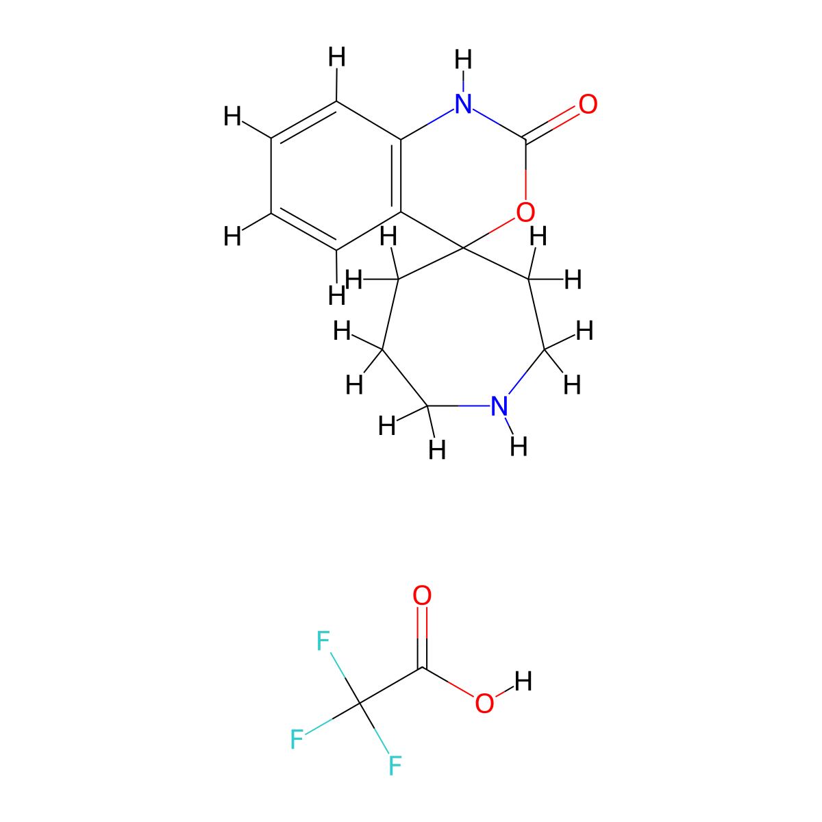 1',2'-Dihydrospiro[azepane-4,4'-[3,1]benzoxazine]-2'-one,trifluoroaceticacid molecular structure, CAS 2551116-10-8