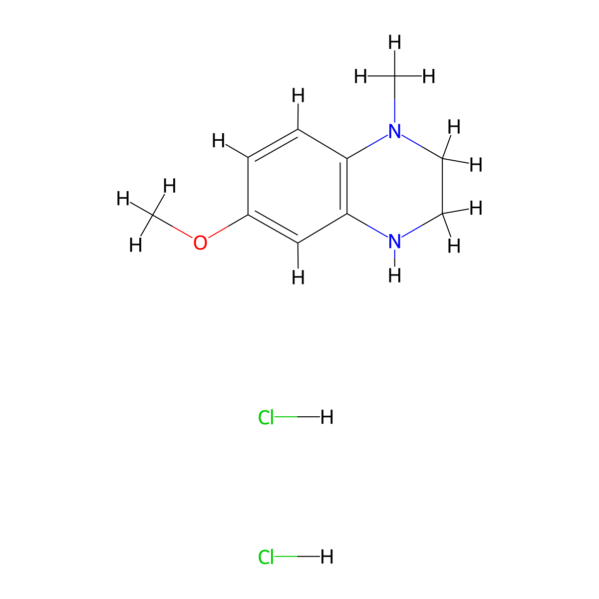 6-Methoxy-1-methyl-1,2,3,4-tetrahydroquinoxaline dihydrochloride molecular structure, CAS 2551116-14-2