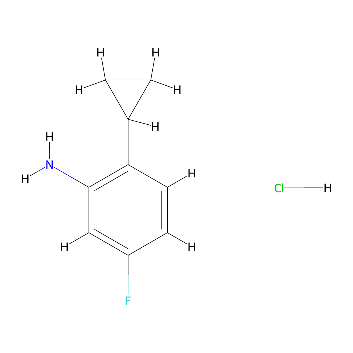 2-Cyclopropyl-5-fluoroaniline hydrochloride molecular structure, CAS 2551116-17-5