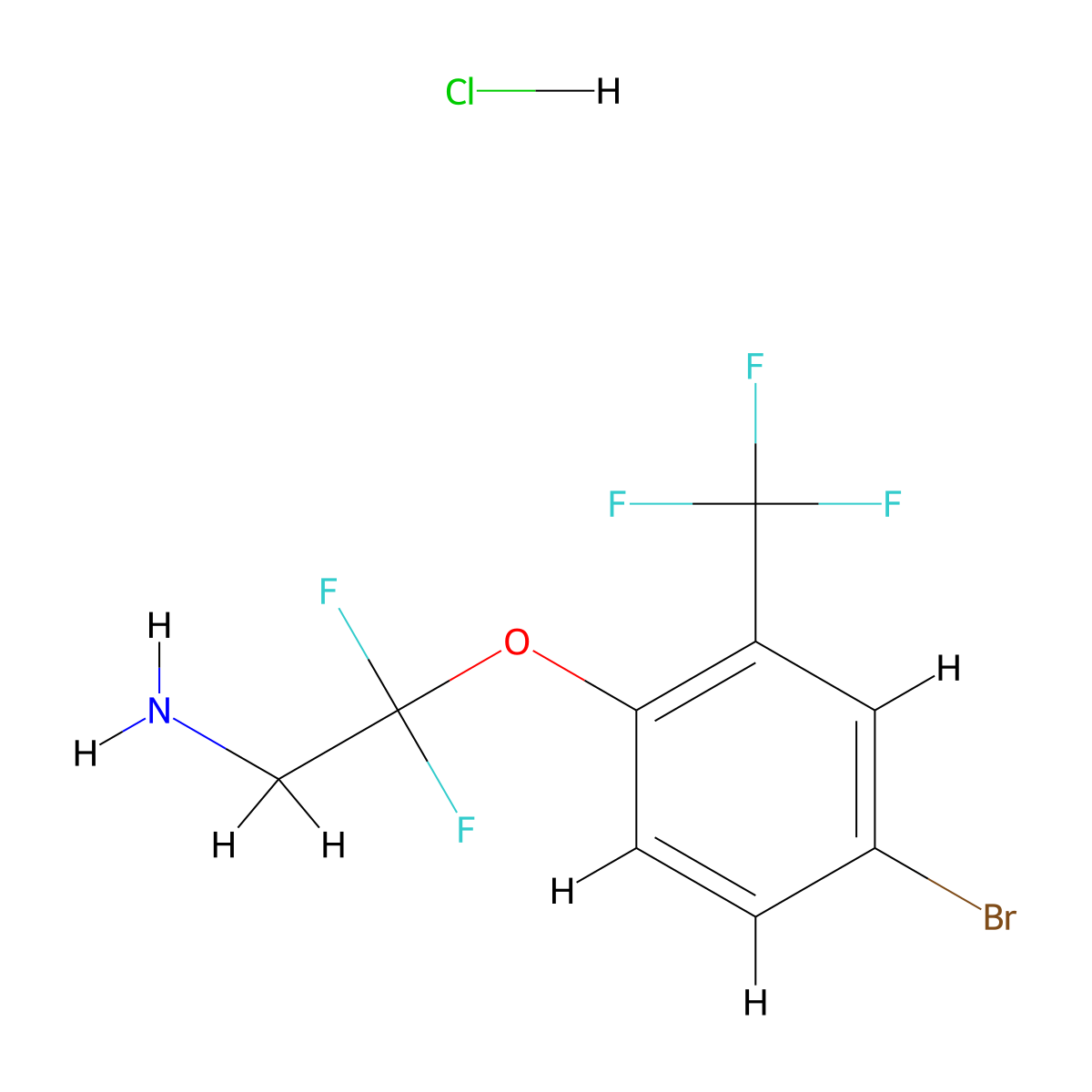 2-[4-Bromo-2-(trifluoromethyl)phenoxy]-2,2-difluoroethan-1-amine hydrochloride molecular structure, CAS 2551116-37-9