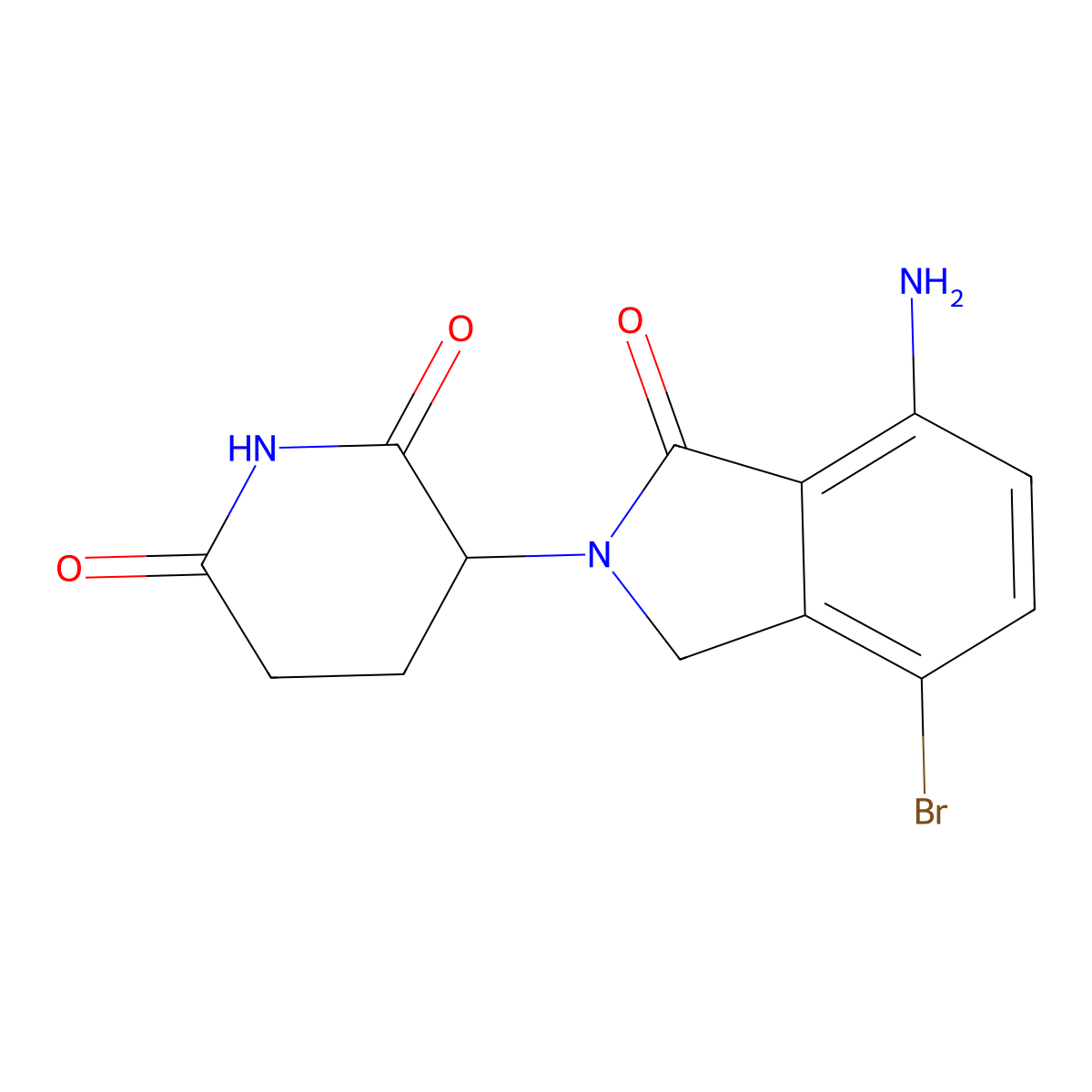 3-(7-amino-4-bromo-1-oxo-2,3-dihydro-1H-isoindol-2-yl)piperidine-2,6-dione molecular structure, CAS 2551116-38-0