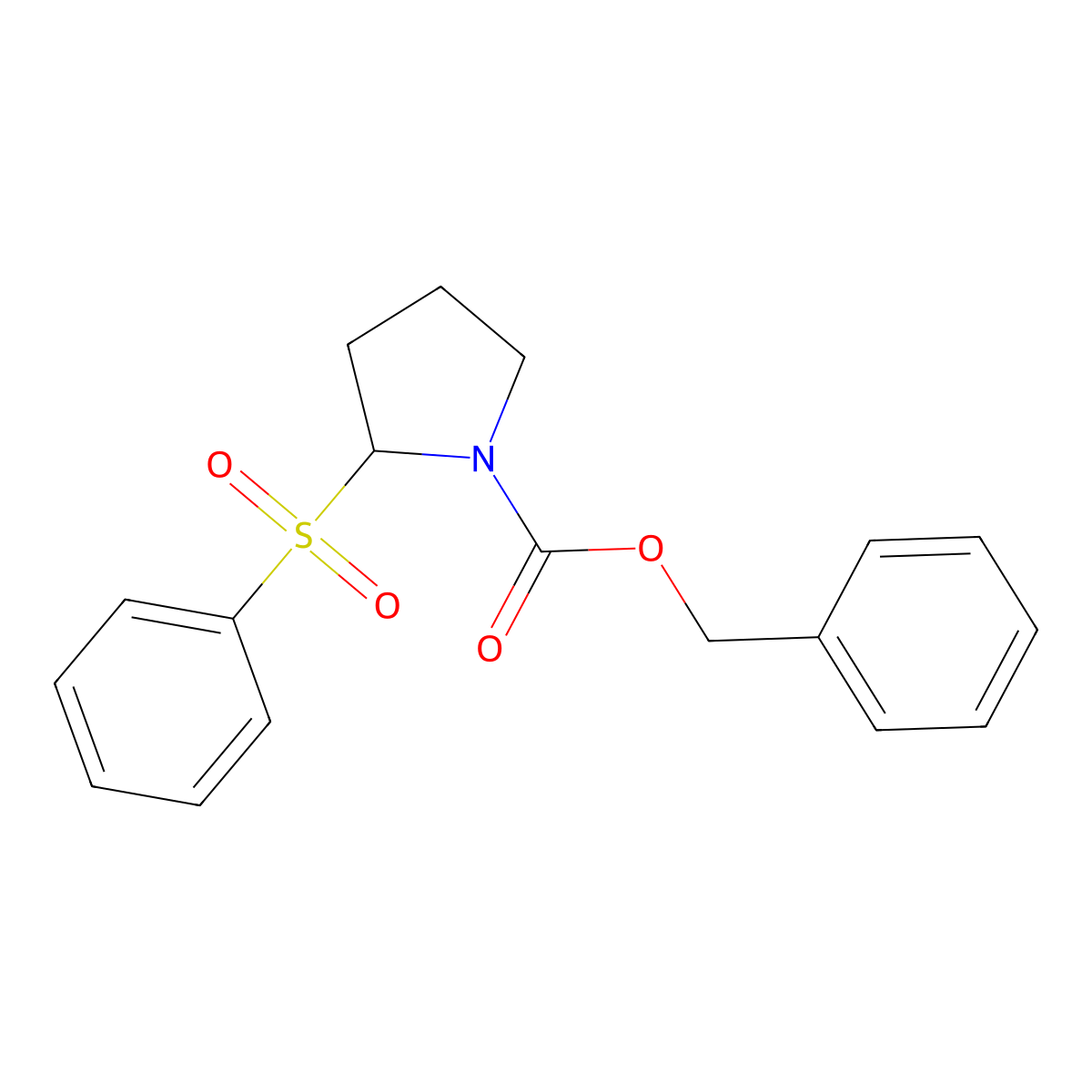 Benzyl 2-(benzenesulfonyl)pyrrolidine-1-carboxylate molecular structure, CAS 2551116-39-1