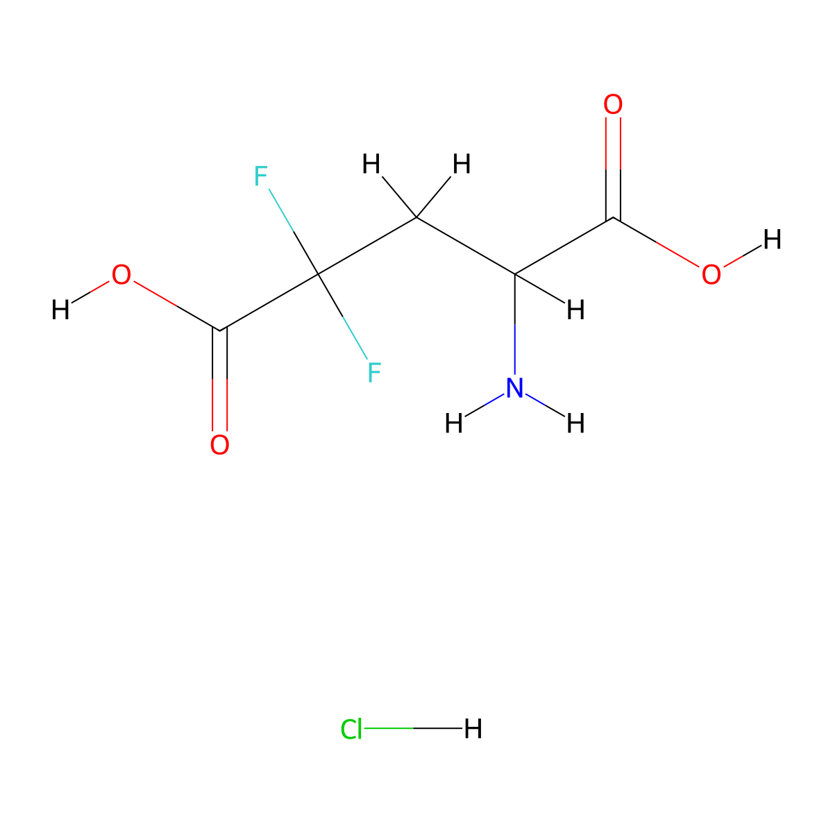 4-Amino-2,2-difluoropentanedioic acid hydrochloride molecular structure, CAS 2551116-45-9