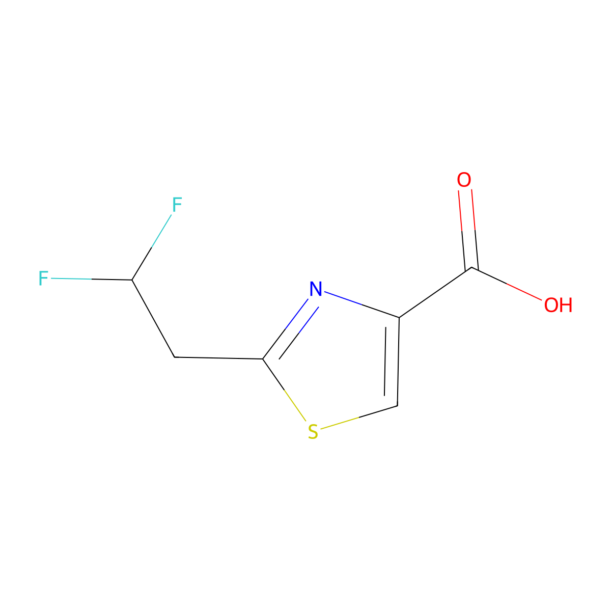 2-(2,2-Difluoroethyl)-1,3-thiazole-4-carboxylic acid molecular structure, CAS 2551116-47-1
