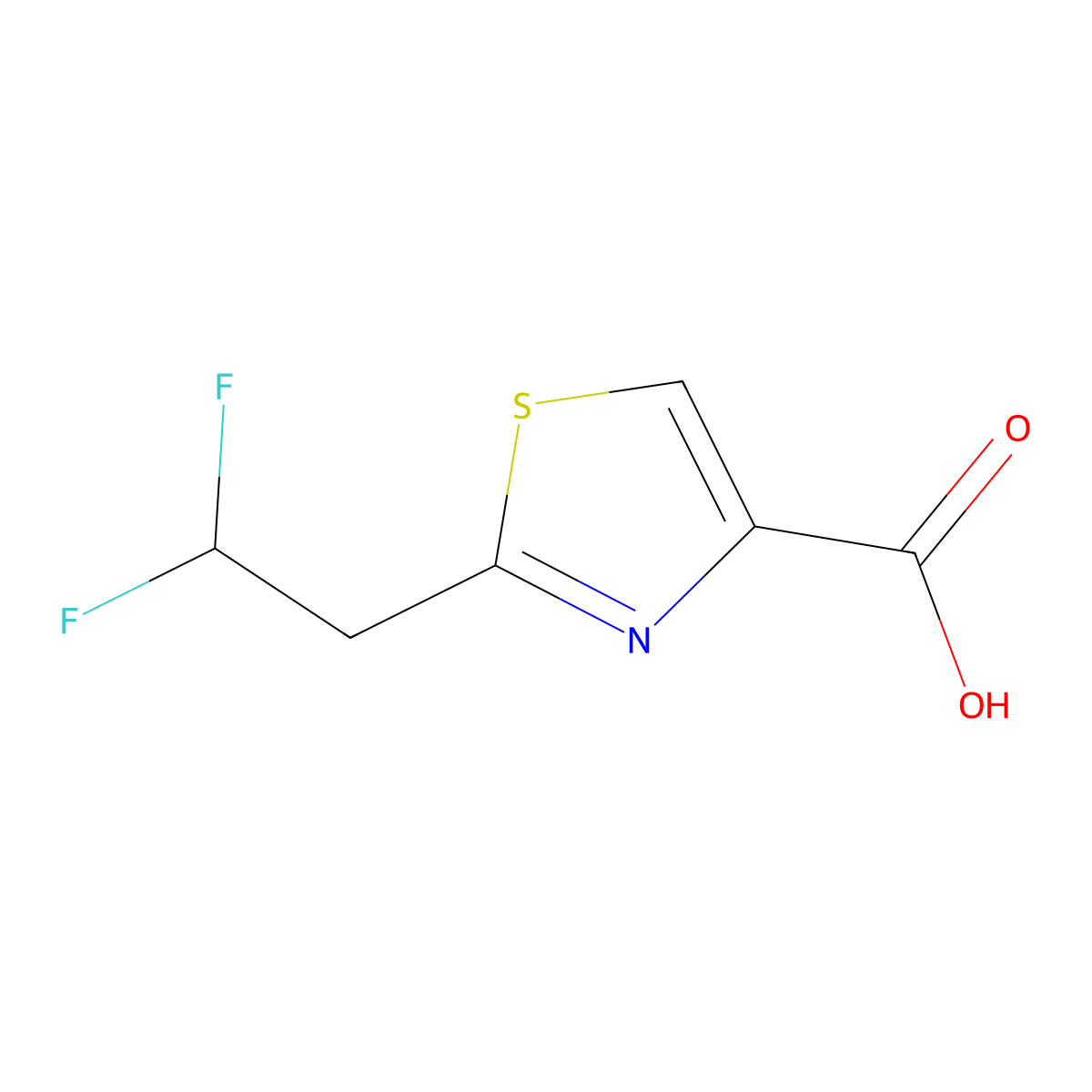 2-(2,2-Difluoroethyl)-1,3-thiazole-4-carboxylic acid molecular structure, CAS 2551116-47-1