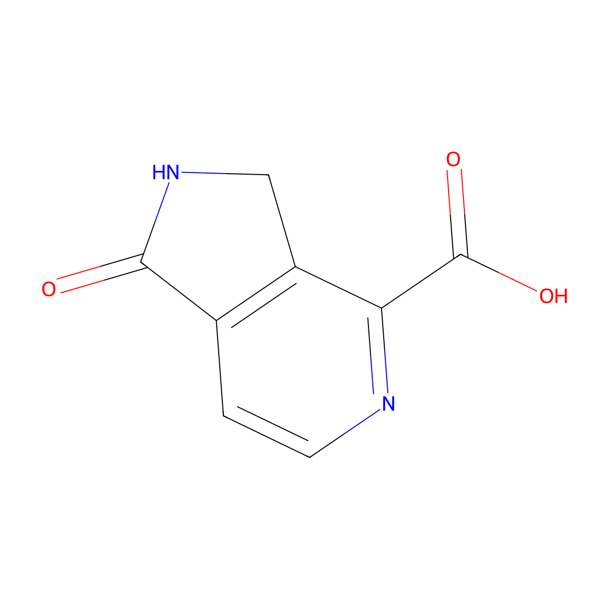 1-oxo-1H,2H,3H-pyrrolo[3,4-c]pyridine-4-carboxylic acid molecular structure, CAS 2551116-50-6
