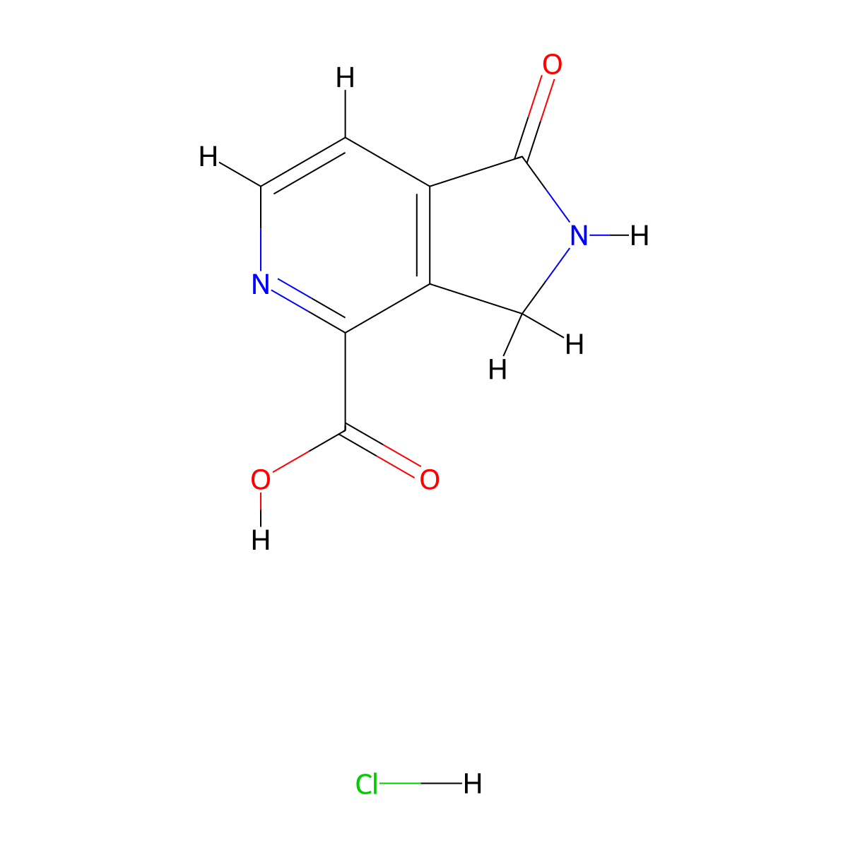 1-oxo-1H,2H,3H-pyrrolo[3,4-c]pyridine-4-carboxylic acid hydrochloride molecular structure, CAS 2551116-51-7